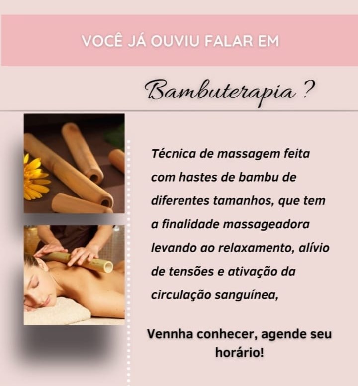 Massagem Relaxante com bambus 5 sessões (Atendimento Fixo)